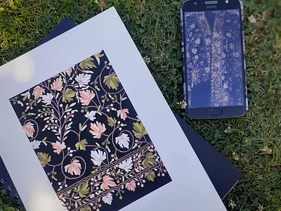 Aari Illustration in Gouache | Kashidakari Series design illustration traditional art visual design watercolor