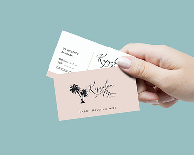 Business Card & Logo design - Hairdresser Kapsalon Mooi branding business card caribbean company curacao graphic design hairdresser huisstijl logo logo design print tropical business card tropical island visitekaartje