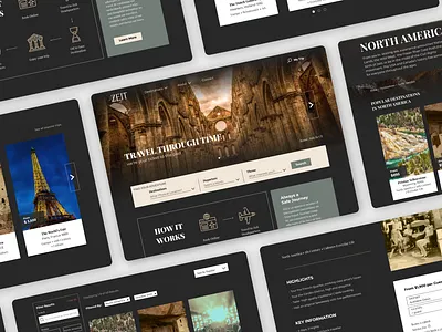 Time Travel Website hi fi high fidelity mock up time travel web website zeit