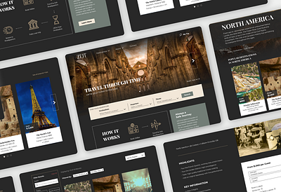 Time Travel Website hi fi high fidelity mock up time travel web website zeit