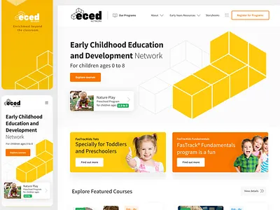 Responsive eLearning website for kids design figma prototype responsive ui ux website wireframe