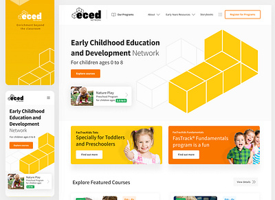 Responsive eLearning website for kids design figma prototype responsive ui ux website wireframe