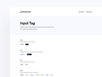 BlueReceipt’s Design System: Pangea ✶ Input Tag blue design design system input input tag library product saas tag tag design system tag system