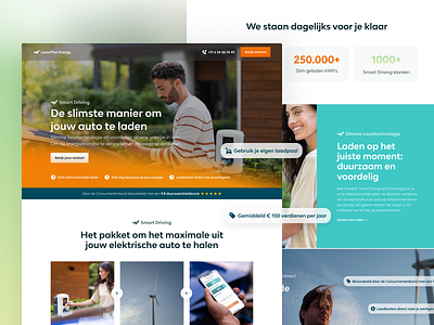 Leaseplan Energy Marketing Page colourful website header electric car gradient green energy hero image homepage landing page marketingpage smart charging technology web design
