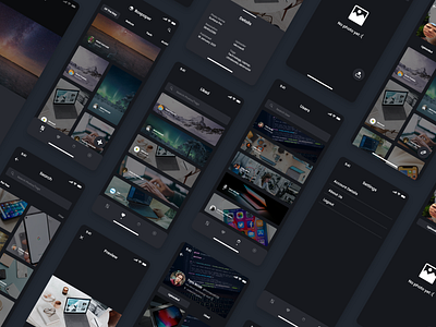 Boxpaper - Mobile App Exploration app dark mode design mobile app mobile design ui ux