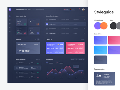 Dashboard UI Design banking clean dashboard design icons minimal modern ui ux