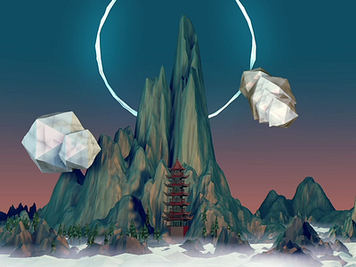 Lowpoly World animation cinema 4d motion graphics