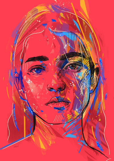 Part of being woman 2d design editorial flat illustration illustrator people portrait portrait art portrait illustration portrait painting procreate