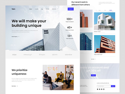 Varc - Real Estate Agency agency agency website animation architecture building building house clean estate home landing page minimalist real estate ui ui design web web design website website animation website design