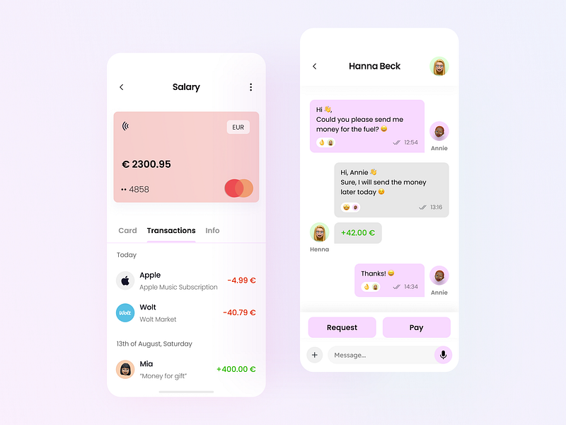 Banking Concept 🏦 - Mobile App 3d app banking card chat clean concept interface message minimal mobile mobile app mobile app design ui ux wallet