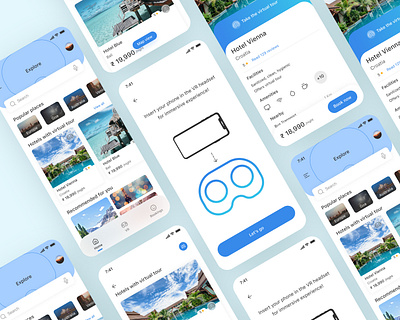 Hotel booking, travel app appdesign dailyui design hotel booking productdesign travel ui uidesign uiux ux virtual reality vr