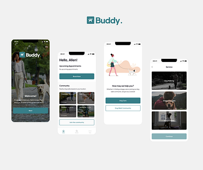 Buddy - Dog Walking App product design ui design ux ux design ux research