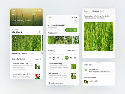 My Garden App add agriculture app concept garden green growth home interface ios ios app iphone light mobile nature note notes plants ui ux