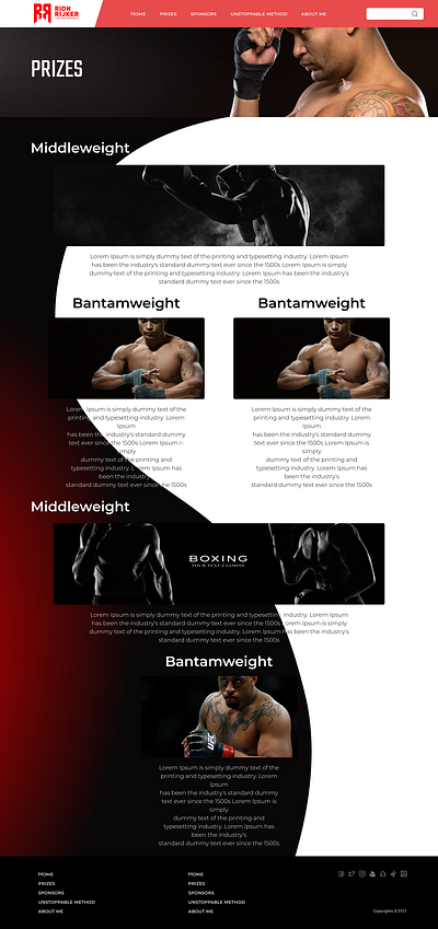 Athlete in Mixed Martial Arts and Kickboxing kikboxing ui ui web design web ui website design websitedesign
