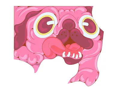 Pug, a vector character, part of a collaboration of artists. cartoon character design illustration toy vector