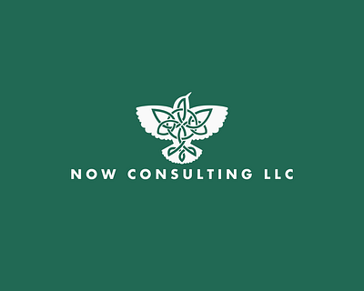 Now Consulting LLC bird brand celtic knot design flat icon logo vector wren