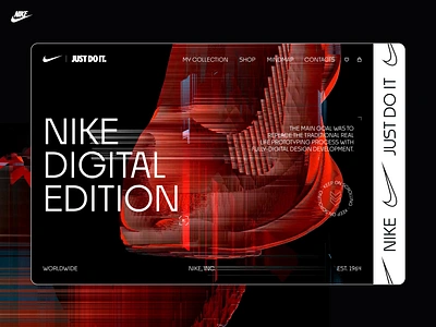 Nike - Digital edition website concept design animated animation brand design figma interaction landing metaverse minimal motion motion design motion graphics nft nike ui ux web design webdesign website website design