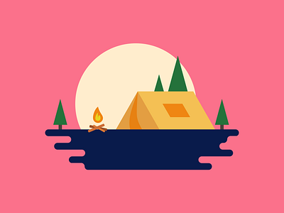 Day 15 of the 30 day flat design challenge! campsite design figma flat design illustration