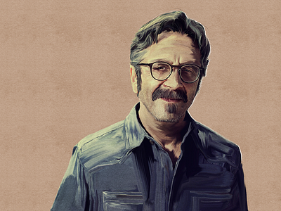 Maron brush digital painting editorial grain illustration photoshop poster texture
