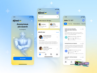 App Concept of Popular Ukrainian Anonymous Job Search Service app design interface typography ui