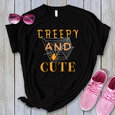 Creepy and Cute T-Shirt Design branding branding halloween business creative creative logos design fashion halloween fashion t shirt halloween fashion halloween t shirt halloween tesacher horror t shirt illustration logo t shirt t shirt halloween teacher halloween ui ux vector