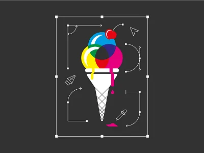 CMYK ice cream. clean cmyk design flat icecream illustration illustrator minimal vector