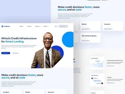 Indicina Rebrand case study design landing page ui