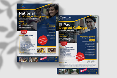 College Admission Flyer Design Template advertising banner brand design brand identity branding college admission flyer creative design design design idea flyer flyer design flyerdesgns flyerdesign graphic design illustration logo social media advertising social media banner social media design ui