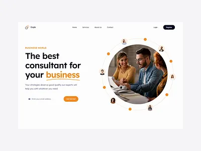 Eagle : Landing Page Hero animation business landing page design hero homepage hover landing landing page landing page hero ui design ux ux design uı website