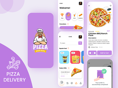 Pizza Delivery App Challenge - Food Delivery app UI Kits food app concept food app website food delivery app track order food develivery app food order app restaurant finder app restaurant registration