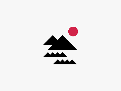 Ikki clean icon japanese logo minimal modern mountain nature sea simple sun