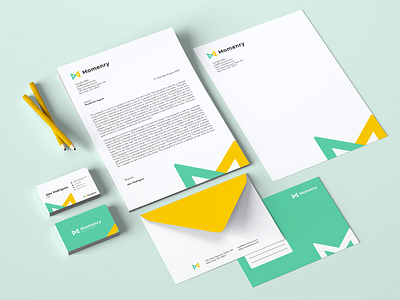 Momenry Stationery Design brand brand and identity brand guideline brand identity branding business card business card design design envelope envelope design letter head letter head design logo minimalist paper paper design stationeries stationeries design stationery stationery desgin