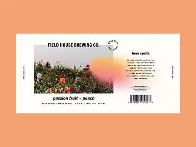 passion fruit + peach beer spritz beer beer label branding brewery label packaging passion fruit photography seltzer spritz