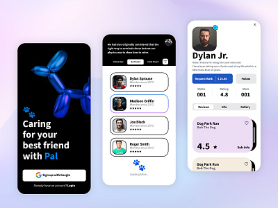 Pal - Dog Walking App app branding graphic design product design ui user experience design user interface design ux