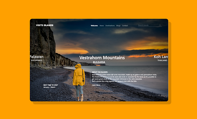 Creative Travel UI Web Designs Page-1 3d animation branding graphic design logo motion graphics ui