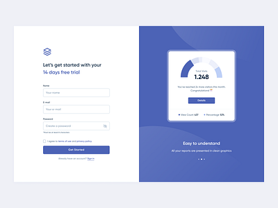 Stack : Get Started app app design button dailyui dailyux flat design get started input form inputs landing page login minimal minimalism sign in ui ux web web design webui