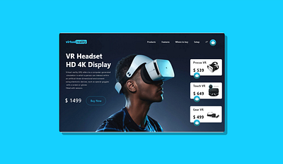 VR Products Web Design 3d animation branding graphic design logo motion graphics ui