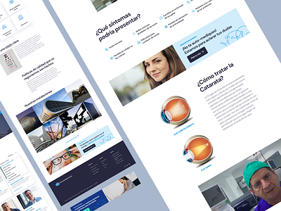 Website - Ophthalmology Clinic adobexd blue care clinic design eye eyes figmadesign health navy ocular ophthalmology ui uiux ux webdesign