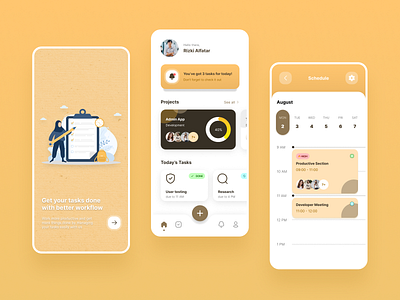 Task Management App app design productivity ui