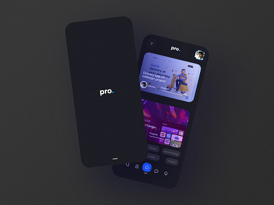 'Pro' App UI/UX andorid app design flat ios layout minimal ui ux vector