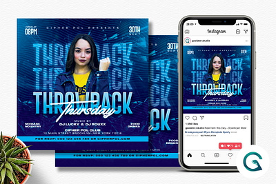 Night Club Party Flyer Template square flyer