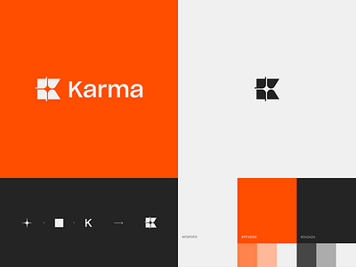 Karma Logo bold brand identity branding branding inspiration design k lettter logo karma karma logo karma logo design karma symbol lettermark logo design logo inspiration logomark logos minimal logos spark spark logo square