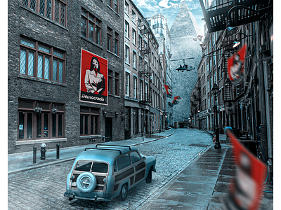 Fujimori 1984 composit composition design matte paiting mattepaiting minimal poster art