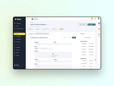 Tiimi - Form Builder for a SaaS HR Management System animation app builder creator crm dashboard employee form hr hrm hrs human resources interaction job management saas saas design ui ux webapp