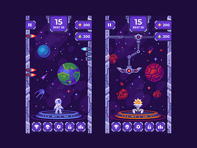 Bounce in Space - screenshots game illustration space ui vector