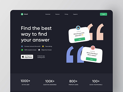 Askall Landing Page Animation 💬 animation animations askall landing page paralax prototype scroll effect simple animation ui ui design web web animation web design webapp website