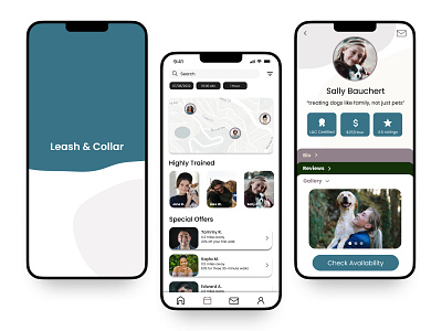 Leash & Collar app dog walking mobile product design ui ux
