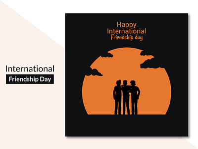 Clean International friendship day background Free Vector 2d banner beautiful brand branding clean concept creative design flat graphic design illustration poster social media ui