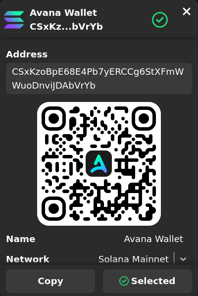 Avana Wallet - Solana wallet account QR code app art deco blockchain branding crypto design graphic design illustration logo solana solana wallet ui wallet