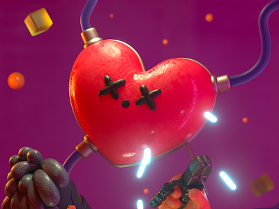 Heart 3d c4d character design fix heart illustration render